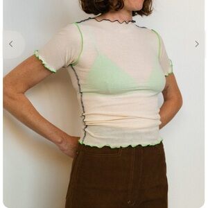 NWT Baserange Vein Short Sleeve Tee Organic Cotton Babylock Seems Medium